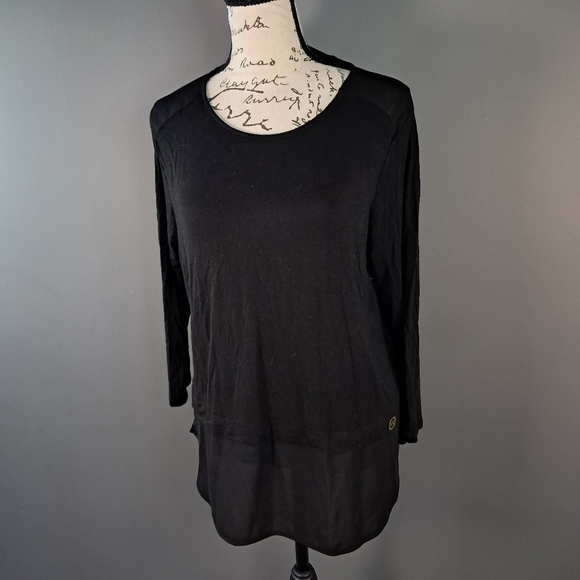 Michael Kors Layered Black TopTunic Chiffon Bottom Size Medium - Picture 1 of 9